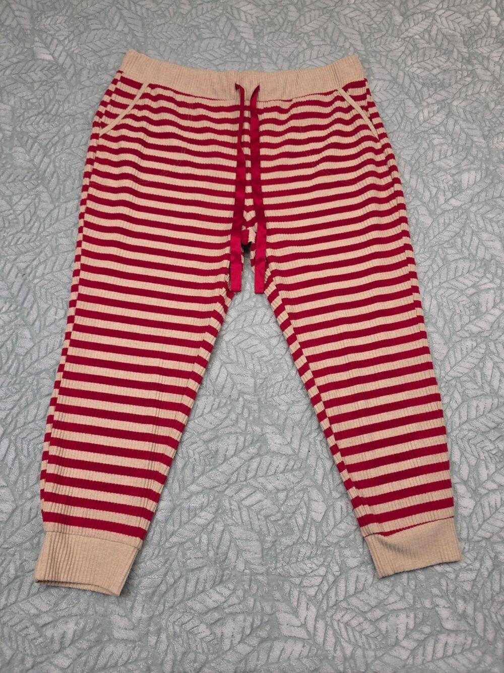 Torrid Sleep Pants Womens 3 Red & Tan Ribbed Pajama Bottom
